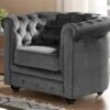 Fauteuil CHESTERFIELD - Velours Anthracite 11 Fauteuil CHESTERFIELD - Velours Anthracite -Deco.fr Soldes Boutique canape 237695