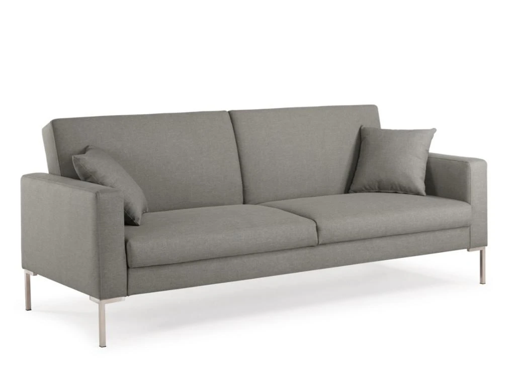 Canapé 3 Places Convertible En Tissu MUNIO - Gris Clair 4 Canapé 3 Places Convertible En Tissu MUNIO - Gris Clair – Image 4