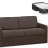 Canapé 2 Places Convertible Express En Tissu CALIFE - Marron - Couchage 120 Cm - Matelas 18 Cm -Deco.fr Soldes Boutique canape 272807