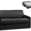 Canapé 2 Places Convertible Express En Simili CALIFE - Noir - Couchage 120 Cm - Matelas 14 Cm -Deco.fr Soldes Boutique canape 272847