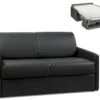 Canapé 2 Places Convertible Express En Simili CALIFE - Noir - Couchage 120 Cm - Matelas 22 Cm -Deco.fr Soldes Boutique canape 272859