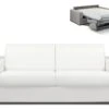 Canapé 4 Places Convertible Express En Simili CALITO - Blanc - Couchage Lattes Larges 160 Cm - Matelas 18 Cm -Deco.fr Soldes Boutique canape 273053