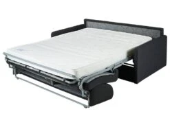 Canapé 3 Places Convertible Express En Tissu CALIFE - Gris Clair - Couchage à Lattes Larges 140 Cm - Matelas 18 Cm -Deco.fr Soldes Boutique canape 273291 25