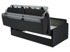 Canapé 3 Places Convertible Express En Tissu CALIFE - Turquoise - Couchage à Lattes Larges 140 Cm - Matelas 14 Cm -Deco.fr Soldes Boutique canape 273293 34