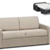 Canapé 2 Places Convertible Express En Tissu CALIFE - Crème - Couchage 120 Cm - Matelas 18 Cm -Deco.fr Soldes Boutique canape 273317