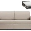 Canapé 3 Places Convertible Express En Tissu CALIFE - Crème - Couchage 140 Cm - Matelas 22 Cm -Deco.fr Soldes Boutique canape 273325