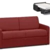 Canapé 2 Places Convertible Express En Tissu CALIFE - Rouge - Couchage 120 Cm - Matelas 18 Cm -Deco.fr Soldes Boutique canape 273345