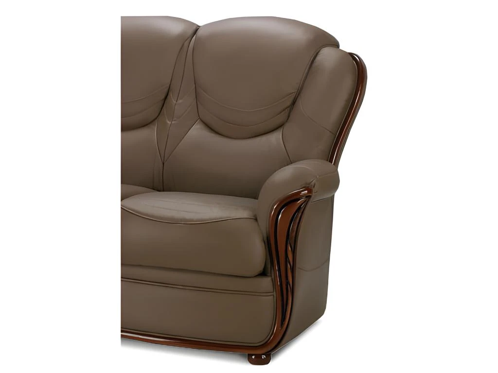 Fauteuil 100% Cuir De Buffle ADELAIDE - Taupe 2 Fauteuil 100% Cuir De Buffle ADELAIDE - Taupe – Image 2