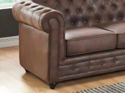 Fauteuil CHESTERFIELD En Microfibre Aspect Cuir Vieilli 9 Fauteuil CHESTERFIELD En Microfibre Aspect Cuir Vieilli -Deco.fr Soldes Boutique canape 278463