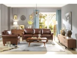 Fauteuil En Cuir Vieilli CASSANDRA - Marron -Deco.fr Soldes Boutique canape 291995