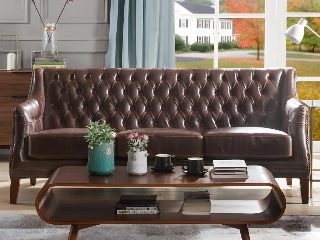 Fauteuil En Cuir COLBERT - Marron 7 Fauteuil En Cuir COLBERT - Marron – Image 7