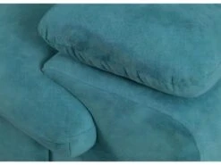 Canapé D'angle Convertible En Tissu Avec Coffre De Rangement FABIEN - Turquoise - Angle Gauche -Deco.fr Soldes Boutique canape 300061