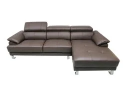 Canapé D'angle Droit En Cuir Premium Marron EXCELSIORA -Deco.fr Soldes Boutique canape 302769
