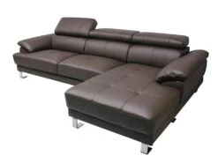 Canapé D'angle Droit En Cuir Premium Marron EXCELSIORA -Deco.fr Soldes Boutique canape 302771