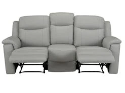 Canapé 3 Places Relax EVASION En Cuir - Gris Clair -Deco.fr Soldes Boutique canape 318053