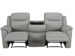 Canapé 3 Places Relax EVASION En Cuir - Gris Clair -Deco.fr Soldes Boutique canape 318055