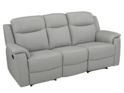 Canapé 3 Places Relax EVASION En Cuir - Gris Clair -Deco.fr Soldes Boutique canape 318063