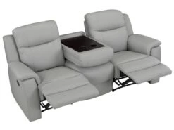 Canapé 3 Places Relax EVASION En Cuir - Gris Clair -Deco.fr Soldes Boutique canape 318067