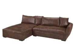 Canapé D'angle Convertible En Microfibre Vieillie ROMANE - Marron Vintage - Angle Gauche 11 Canapé D'angle Convertible En Microfibre Vieillie ROMANE - Marron Vintage - Angle Gauche -Deco.fr Soldes Boutique canape 319109