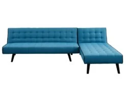 Canapé Modulable Convertible BAYOU En Tissu - Bleu Et Passepoil Noir -Deco.fr Soldes Boutique canape 346865