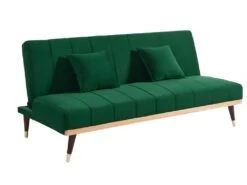 Canapé 3 Places Convertible Clic-clac En Velours KERBI - Vert Sapin -Deco.fr Soldes Boutique canape 351411