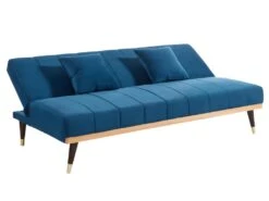 Canapé 3 Places Convertible Clic-clac En Velours KERBI - Bleu Roi 21 Canapé 3 Places Convertible Clic-clac En Velours KERBI - Bleu Roi -Deco.fr Soldes Boutique canape 351443