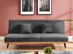 Canapé 3 Places Convertible Clic-clac En Velours KERBI - Vert Sapin -Deco.fr Soldes Boutique canape 351459