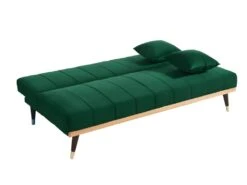 Canapé 3 Places Convertible Clic-clac En Velours KERBI - Vert Sapin -Deco.fr Soldes Boutique canape 351475