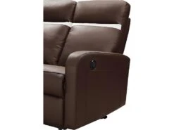 Canapé 3 Places Relax électrique En Cuir ABERDEEN - Marron Et Bande Ivoire 9 Canapé 3 Places Relax électrique En Cuir ABERDEEN - Marron Et Bande Ivoire -Deco.fr Soldes Boutique canape 366615