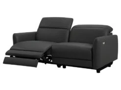 Canapé 3 Places Relax électrique CLEOPHEE En Cuir Supérieur - Noir
