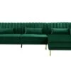 Canapé D'angle MEYREUIL En Velours - Vert Sapin - Angle Droit -Deco.fr Soldes Boutique canape 376367