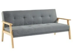 Canapé 3 Places Convertible Clic-clac En Tissu LALY - Gris -Deco.fr Soldes Boutique canape 377477