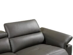 Canapé D'angle Relax électrique En Cuir PASCALINE - Anthracite - Angle Gauche -Deco.fr Soldes Boutique canape 380411