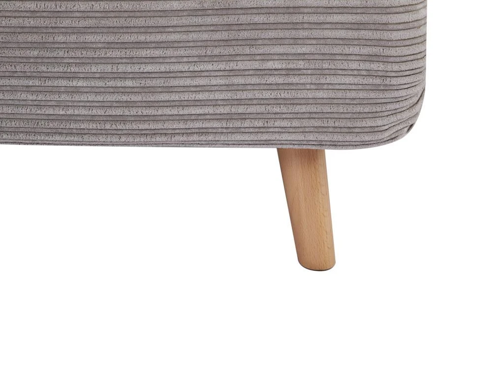 Canapé 2 Places Convertible En Velours Côtelé PALULA - Gris Clair 10 Canapé 2 Places Convertible En Velours Côtelé PALULA - Gris Clair – Image 10