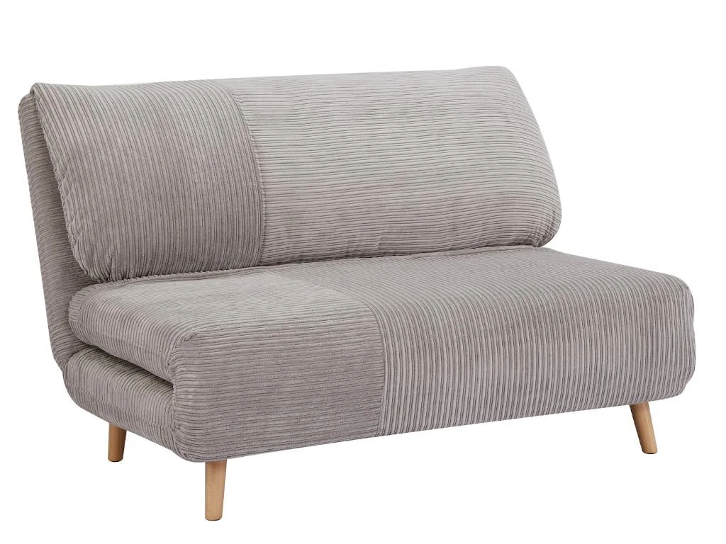Canapé 2 Places Convertible En Velours Côtelé PALULA - Gris Clair 7 Canapé 2 Places Convertible En Velours Côtelé PALULA - Gris Clair – Image 7