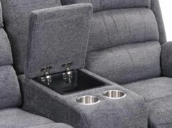 Canapé 2 Places Relax électrique Avec Tablette En Tissu Anthracite NEVERS 6 Canapé 2 Places Relax électrique Avec Tablette En Tissu Anthracite NEVERS -Deco.fr Soldes Boutique canape 385387