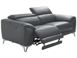Canapé 3 Places Relax électrique En Cuir FRANSKA - Anthracite -Deco.fr Soldes Boutique canape 389879