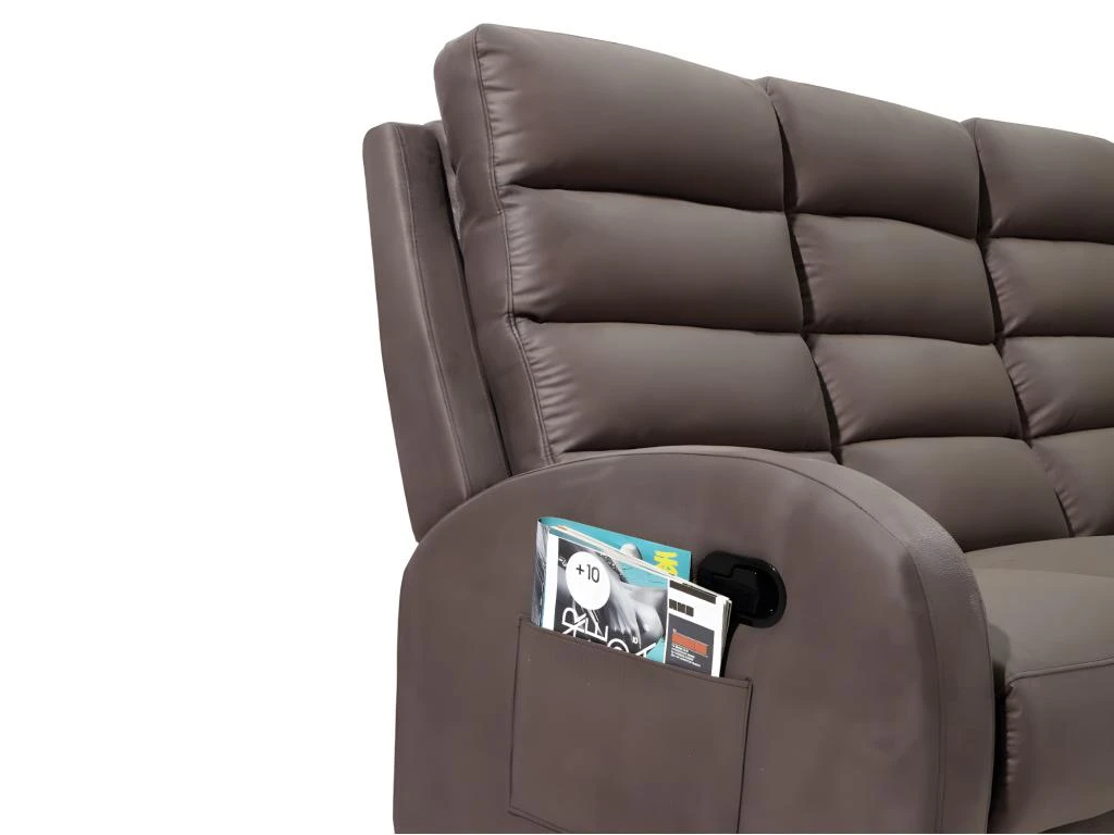 Canapé 3 Places Relax En Tissu GIORGIA - Marron 5 Canapé 3 Places Relax En Tissu GIORGIA - Marron – Image 5