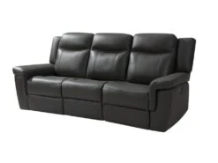 Canapé 3 Places Relax électrique En Cuir Avec Tablette KENNETH - Taupe -Deco.fr Soldes Boutique canape 392949