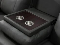 Canapé 3 Places Relax électrique En Cuir Avec Tablette KENNETH - Taupe -Deco.fr Soldes Boutique canape 392959