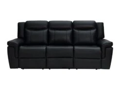 Canapé 3 Places Relax électrique En Cuir Avec Tablette KENNETH - Noir -Deco.fr Soldes Boutique canape 393003