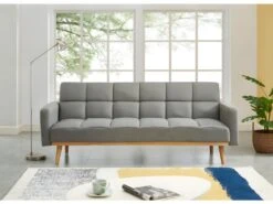 Canapé Convertible Clic-clac En Tissu GALATE - Gris Chiné