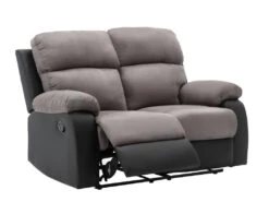 Canapé 2 Places Relax En Microfibre Et Simili TOLZANO - Gris Et Noir 13 Canapé 2 Places Relax En Microfibre Et Simili TOLZANO - Gris Et Noir -Deco.fr Soldes Boutique canape 401765