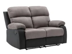 Canapé 2 Places Relax En Microfibre Et Simili TOLZANO - Gris Et Noir 11 Canapé 2 Places Relax En Microfibre Et Simili TOLZANO - Gris Et Noir -Deco.fr Soldes Boutique canape 401771