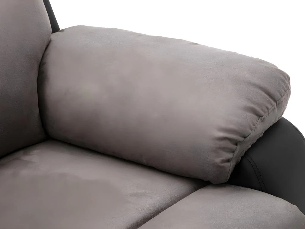 Canapé 2 Places Relax En Microfibre Et Simili TOLZANO - Gris Et Noir 8 Canapé 2 Places Relax En Microfibre Et Simili TOLZANO - Gris Et Noir – Image 8