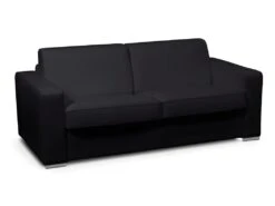Canapé 3 Places Convertible Express 100% Cuir De Buffle Noir Matelas 14 Cm DELECTEA II -Deco.fr Soldes Boutique canape 402191