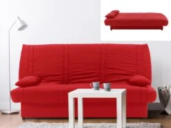 Canapé Convertible Clic-clac 100% Coton Avec Coffre De Rangement FARWEST II - Rouge -Deco.fr Soldes Boutique canape 405097