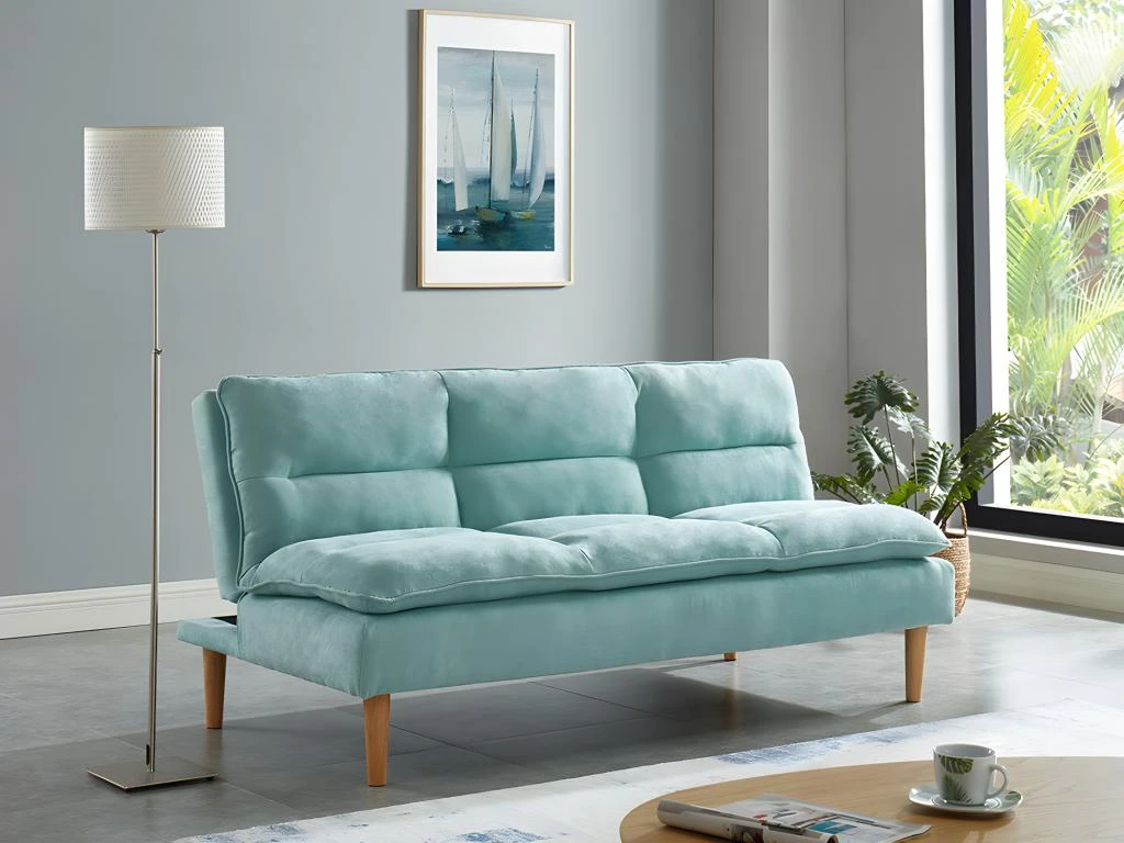 Canapé 3 Places Convertible Clic-clac En Tissu CHARLISE - Vert D'eau 1 Canapé 3 Places Convertible Clic-clac En Tissu CHARLISE - Vert D'eau