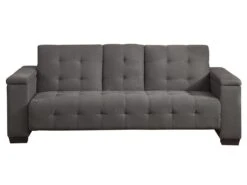 Canapé 3 Places Clic-clac En Microfibre DEVONSHIRE Avec Tablette Centrale Rabattable - Gris 22 Canapé 3 Places Clic-clac En Microfibre DEVONSHIRE Avec Tablette Centrale Rabattable - Gris -Deco.fr Soldes Boutique canape 423115