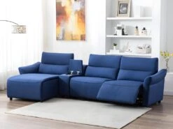 Canapé D'angle Relax électrique En Tissu EIVOR - Bleu - Angle Gauche 10 Canapé D'angle Relax électrique En Tissu EIVOR - Bleu - Angle Gauche -Deco.fr Soldes Boutique canape 451707